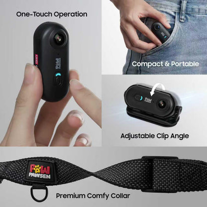 PAWPAWSEN Collar de cámara para mascotas 4K UHD para gatos y perros...