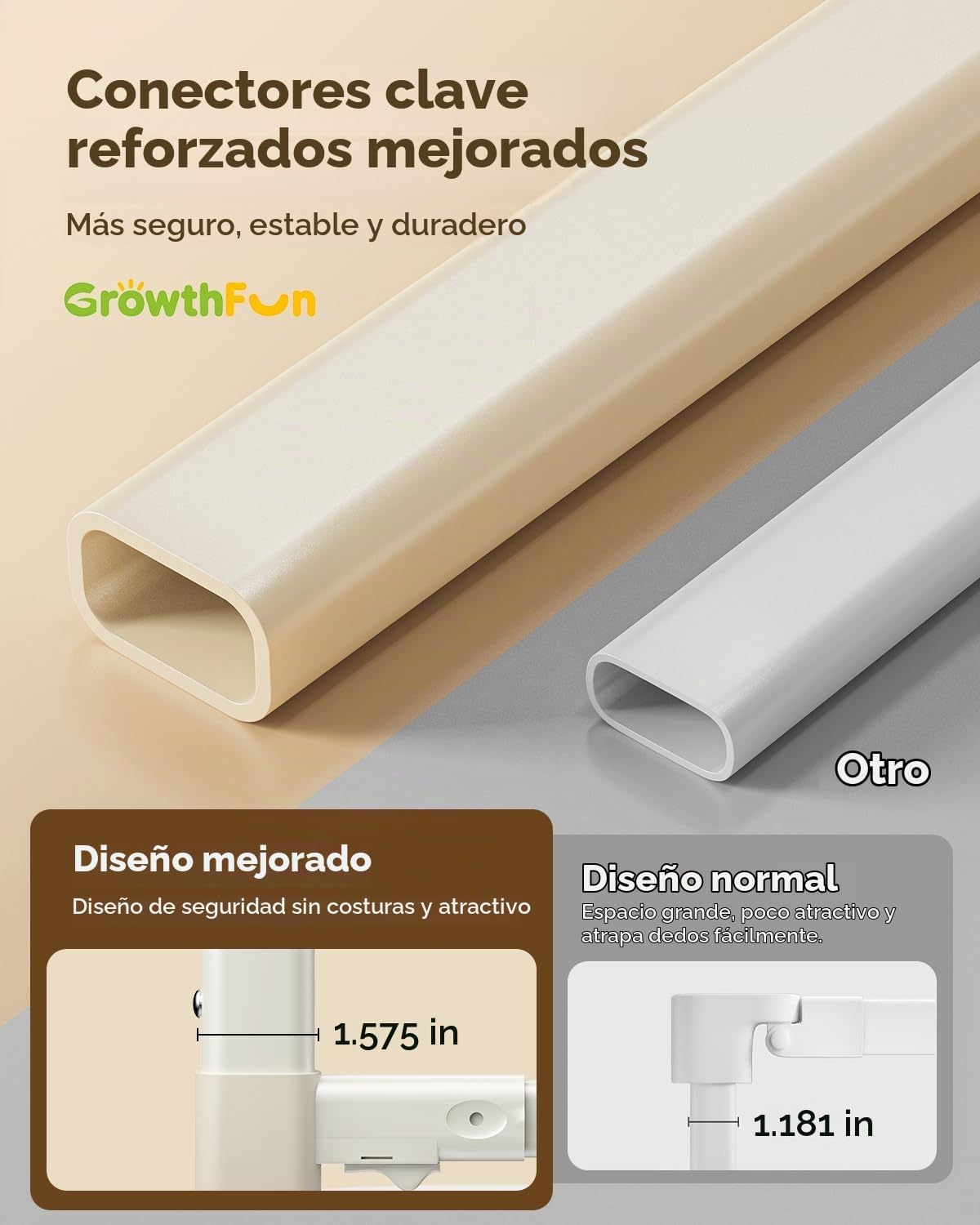 GrowthFun Riel de cama plegable para niños pequeños, marco y conect...