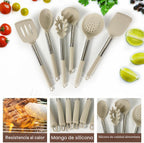 Juego de utensilios de cocina - Utensilios de cocina de silicona -...