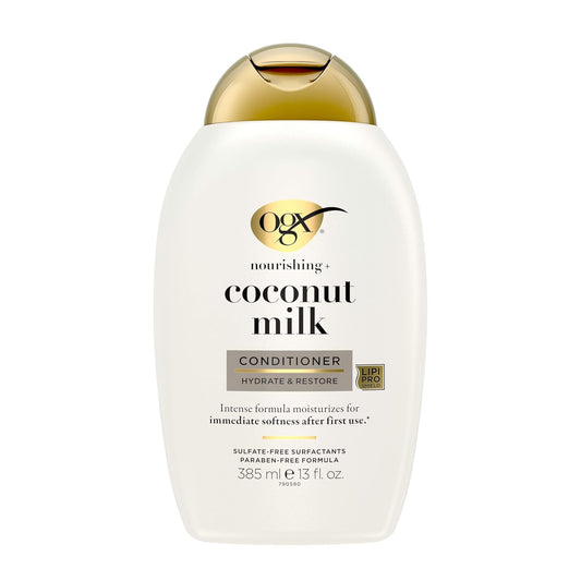 OGX Acondicionador nutritivo + leche de coco, acondicionador hidrat...