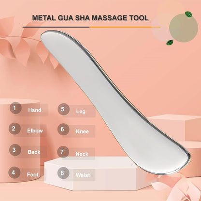 Hysotok Masajeador facial y corporal - Juego de guasha de acero ino...