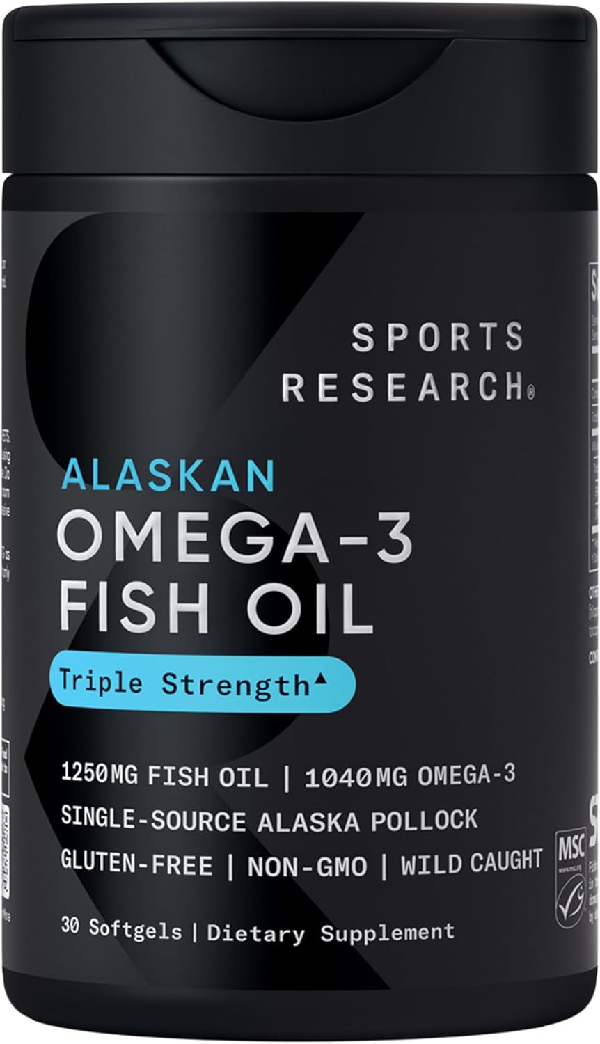 Sports Research Aceite de Pescado Omega 3 de Triple Potencia 1250mg...