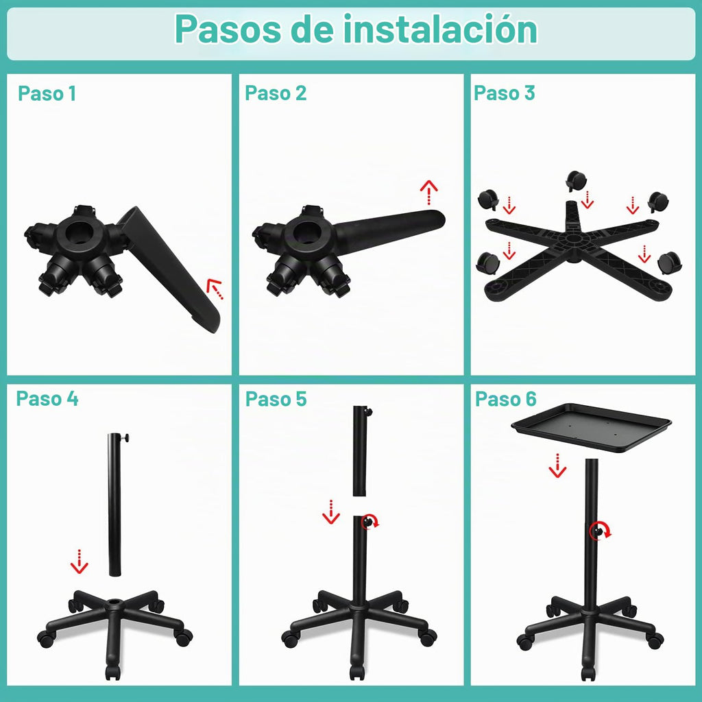Wuissvnb - Bandeja de salón sobre ruedas, fácil de instalar, color...
