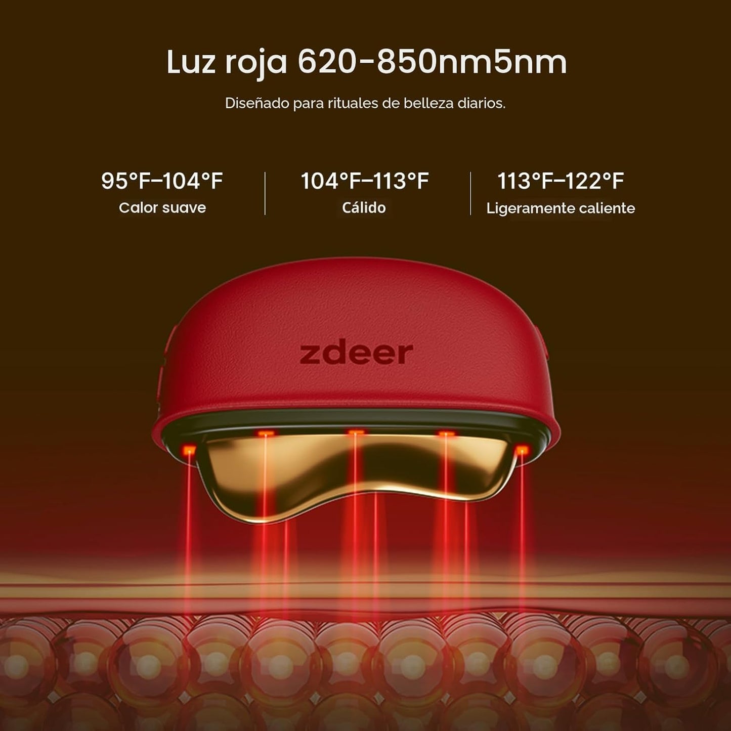 ZDEER Terapia de luz roja LED para masajeador facial y cuello, disp...