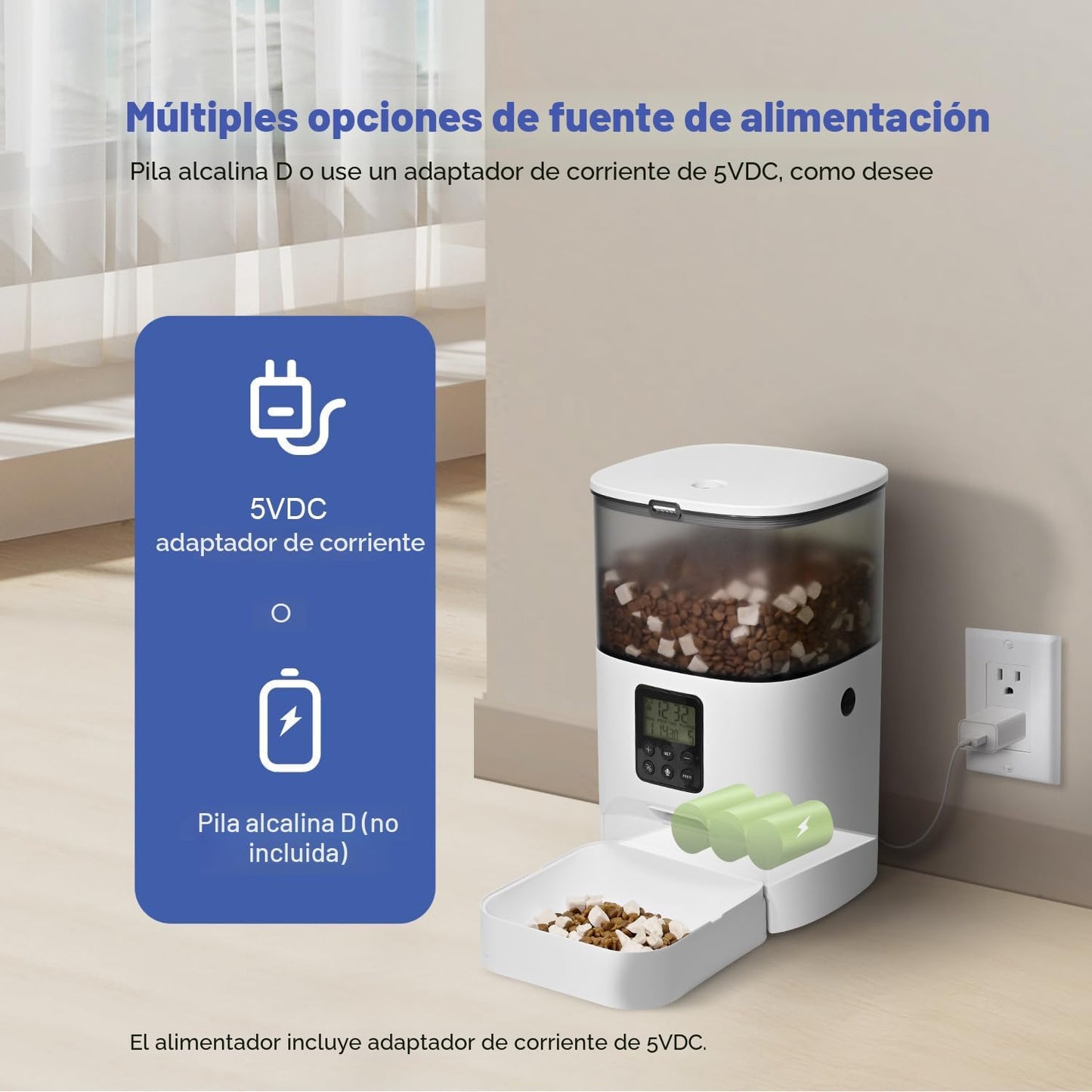 ANDOLL HOME Comedero automático para gatos, dispensador de comida p...