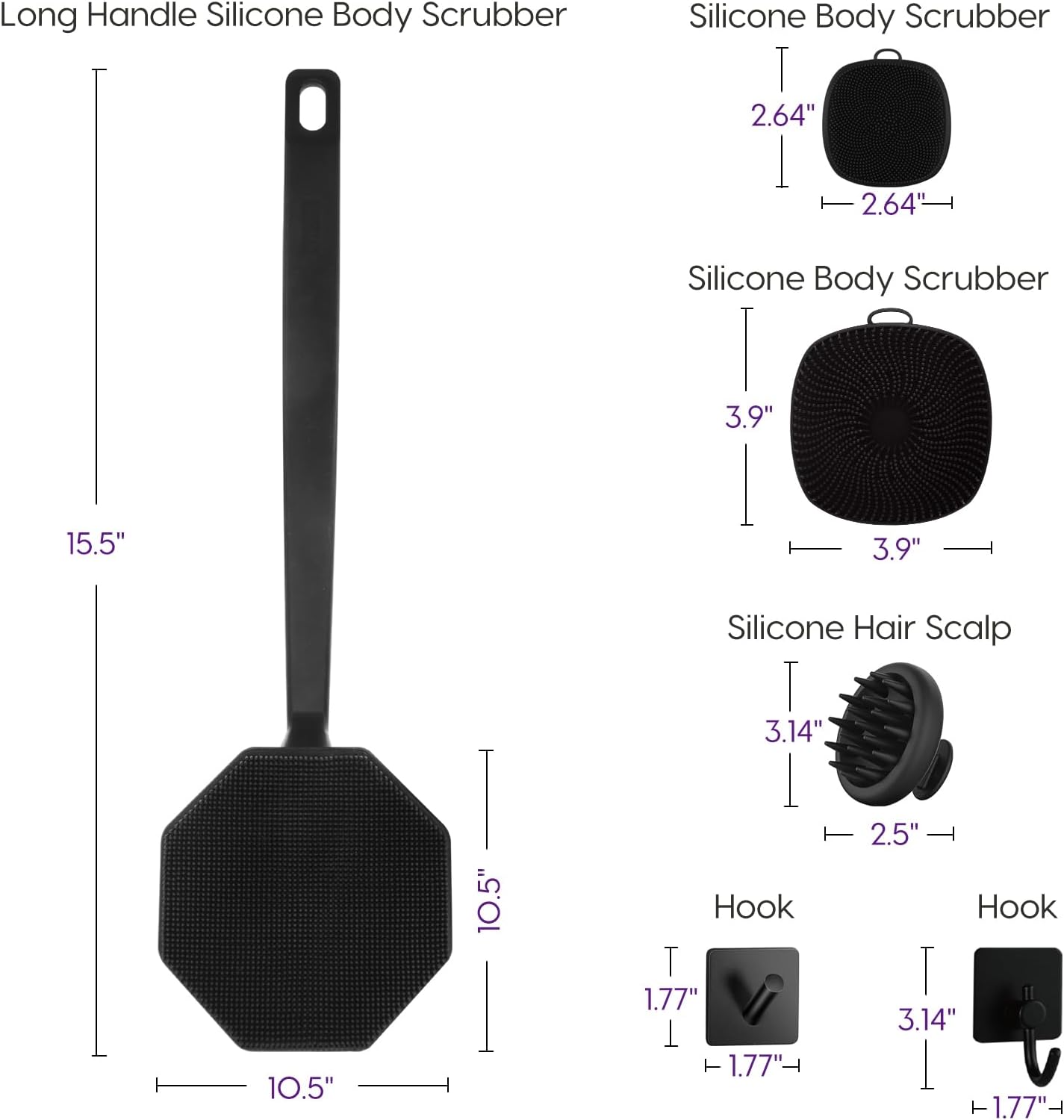 Juego de exfoliante corporal de silicona, incluye limpiadores de es...