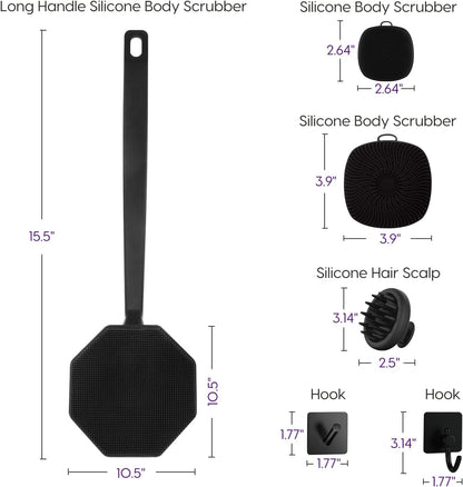 Juego de exfoliante corporal de silicona, incluye limpiadores de es...
