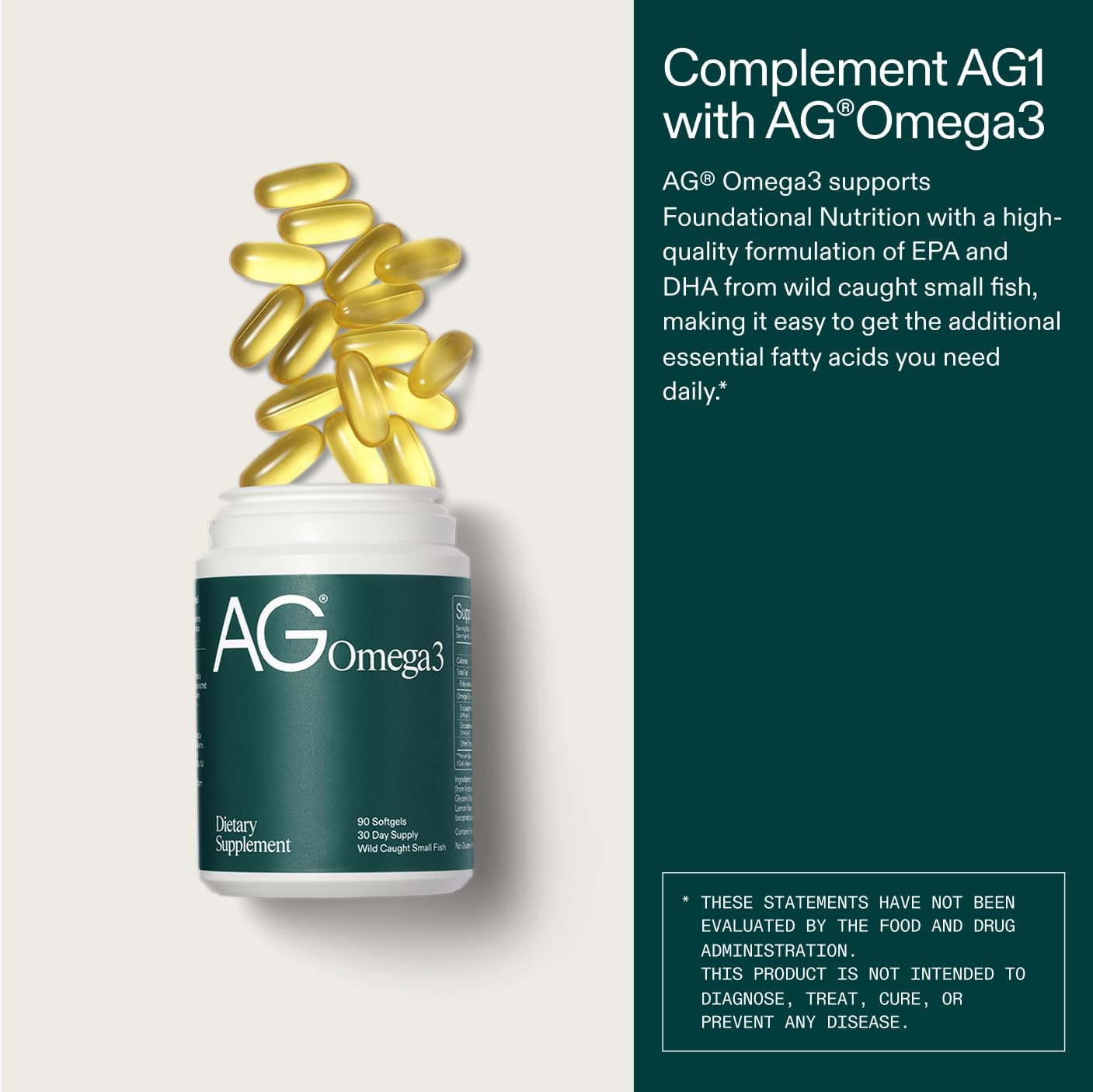 AG1 Cápsulas blandas de aceite de pescado Omega 3 \u2013 2000 mg de...