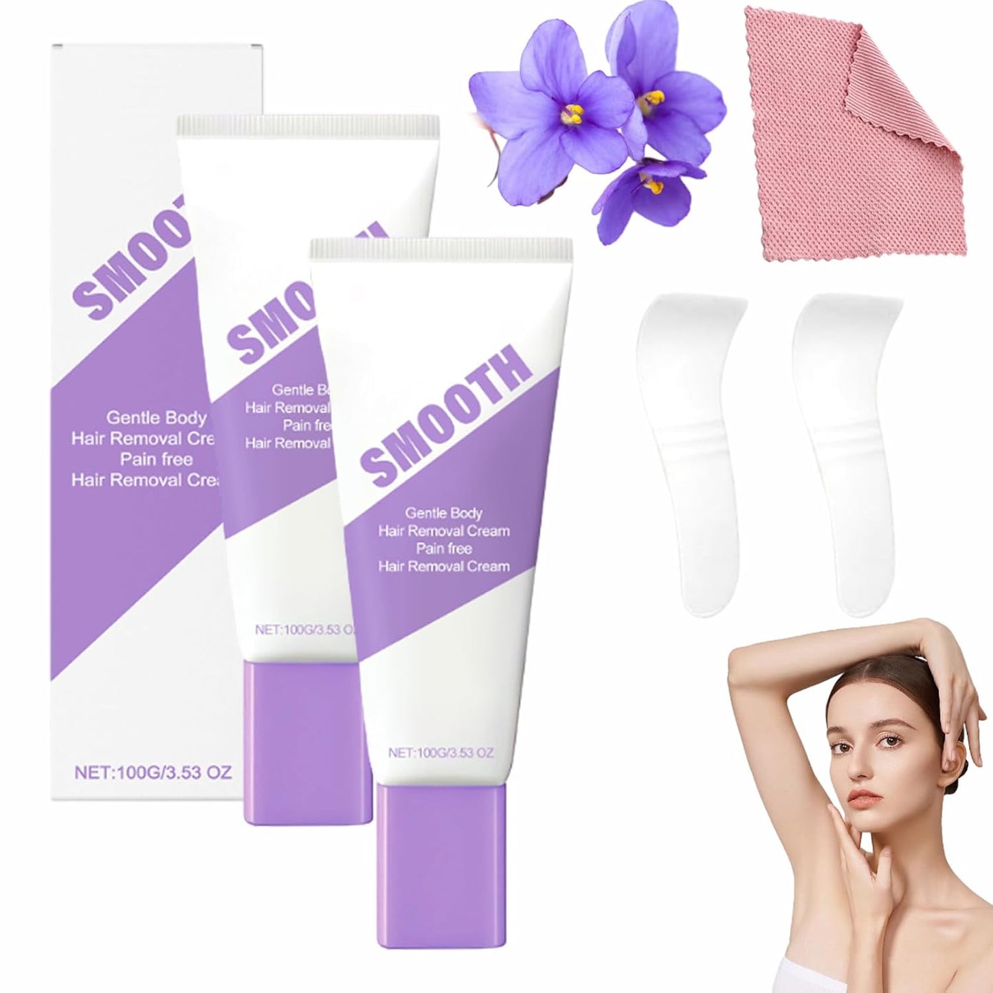 Kit de depilación corporal suave, spray de depilación Cloud Sense,...