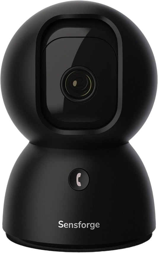 SensForge Cámara de seguridad Pan-Tilt de 2.5K, cámara WiFi de dobl...