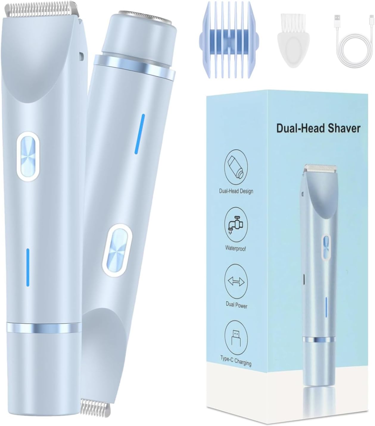 Bikini Trimmer for Women,2 in 1 Dual Head Bikini Shaver &amp; Body...