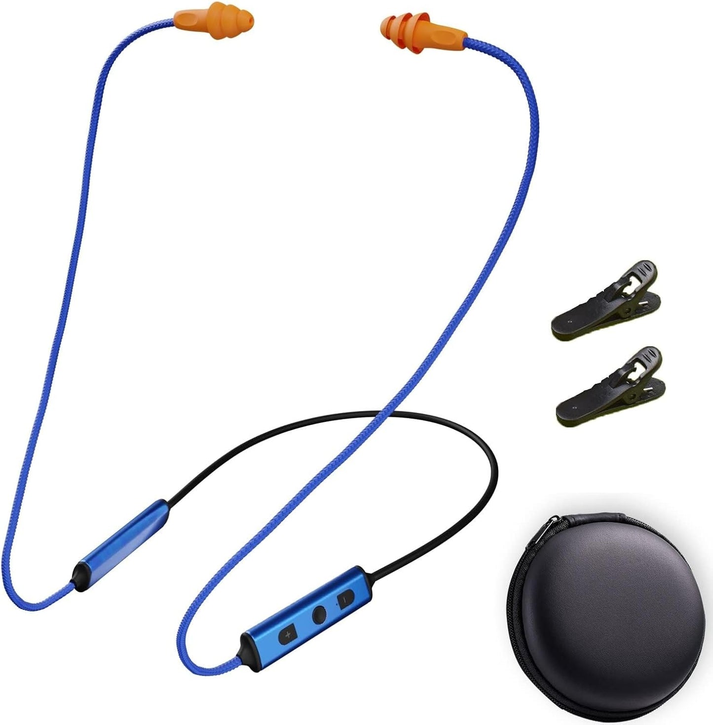 Tapones para los Oídos Auriculares Bluetooth para el Trabajo, Auriculares Inalámbricos con Banda para el Cuello, Reducción de Ruido Auriculares Intrauriculares con Micrófono y Controles