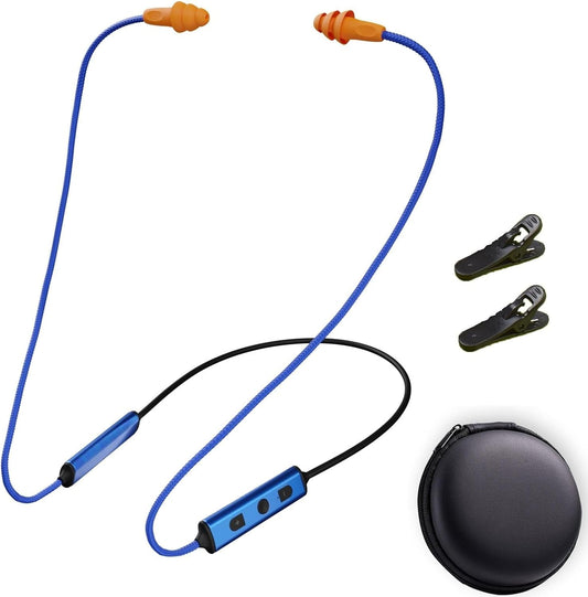Tapones para los Oídos Auriculares Bluetooth para el Trabajo, Auriculares Inalámbricos con Banda para el Cuello, Reducción de Ruido Auriculares Intrauriculares con Micrófono y Controles