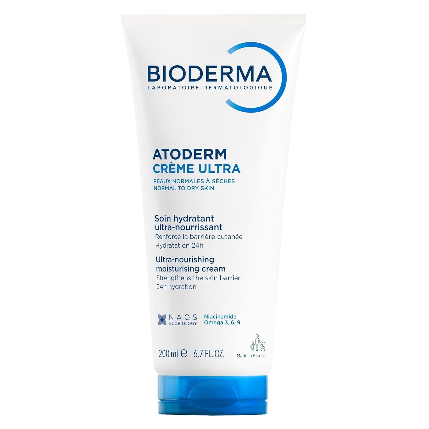 Bioderma Atoderm Bálsamo intensivo, crema corporal nutritiva para pieles sensibles muy secas, 6.8 onzas líquidas