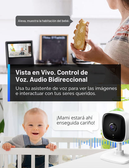TP-Link Tapo - Cámara de seguridad interior de 1080P para monitor d...