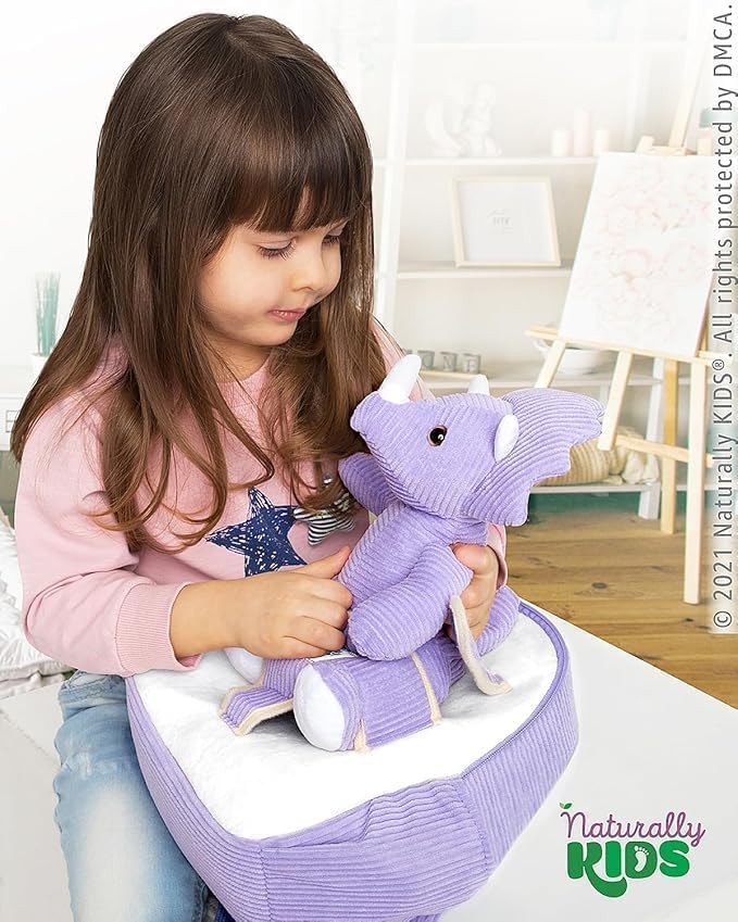 Naturally KIDS Mochila para niños pequeños con juguete Triceratops...