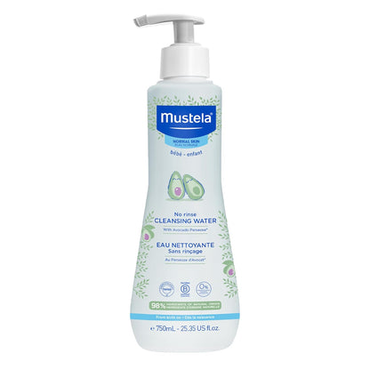Mustela Agua limpiadora para bebés, agua micelar sin enjuague, con...