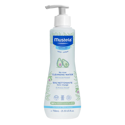 Mustela Agua limpiadora para bebés, agua micelar sin enjuague, con...