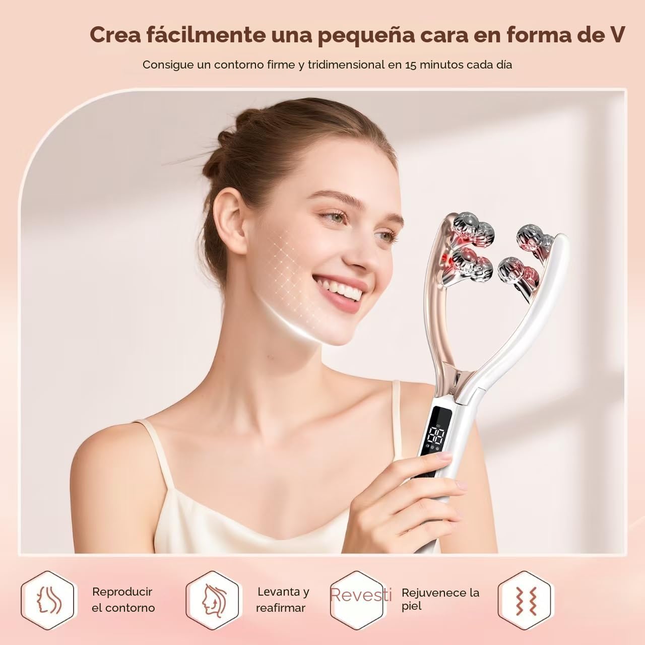 Doge&amp;Vollar Masajeador facial para cara y cuello, moldeador y a...