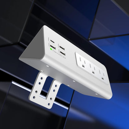 Regleta de enchufes con puertos USB-C para montar en el borde de me...