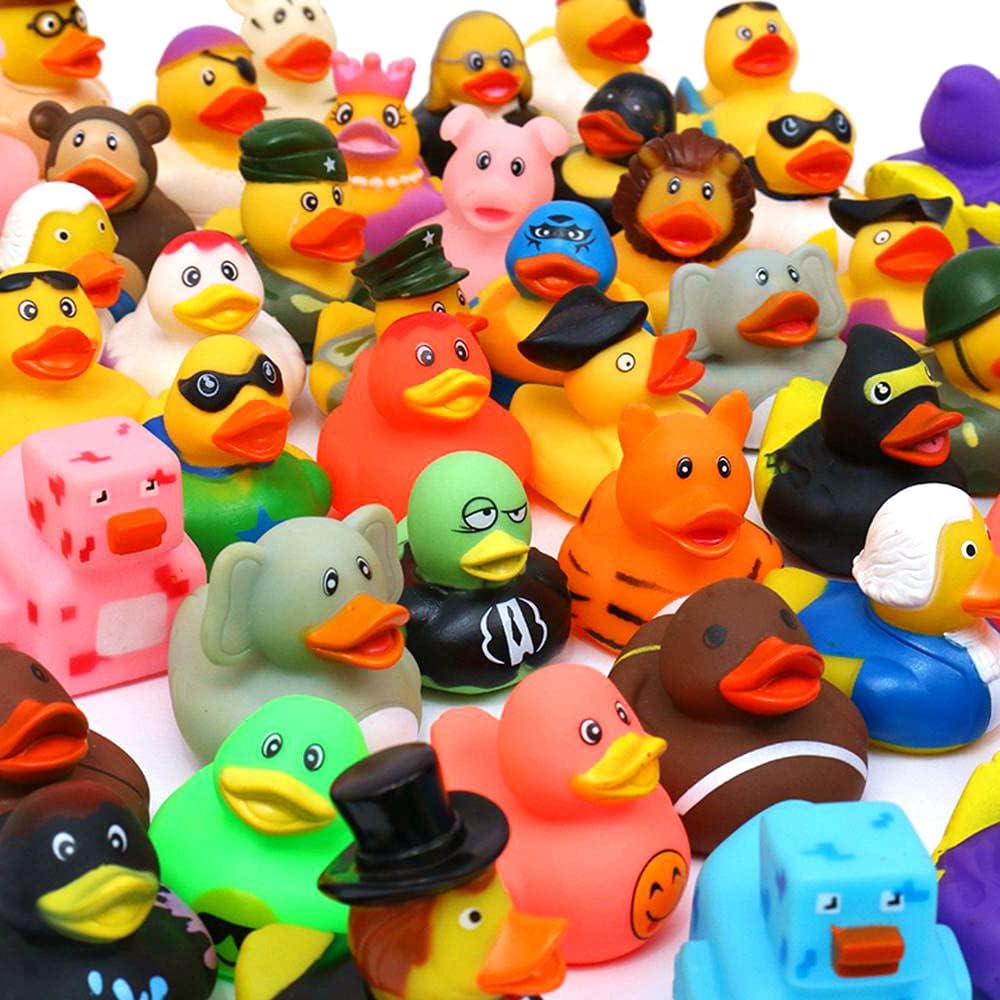 XY-WQ Paquete de 200 patos de goma para Jeeps Ducking, pato flotant...