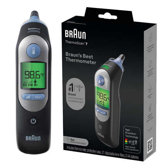 Braun ThermoScan 7 - Termómetro digital de oído para adultos, bebés...