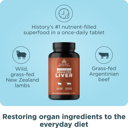 Ancient Nutrition Suplementos de órganos, cápsulas de complejo de ó...