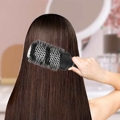 Cepillo redondo para secado con cerdas de jabalí, juego de cepillos térmicos de cerámica y tecnología iónica L+Samll redondo para niñas/mujeres, peluquería y peinado, ideal para rizar cabello corto y largo