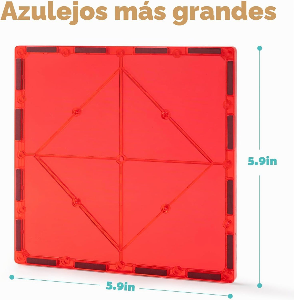 Gemmicc 6 piezas de azulejos magnéticos grandes, placas base magnét...