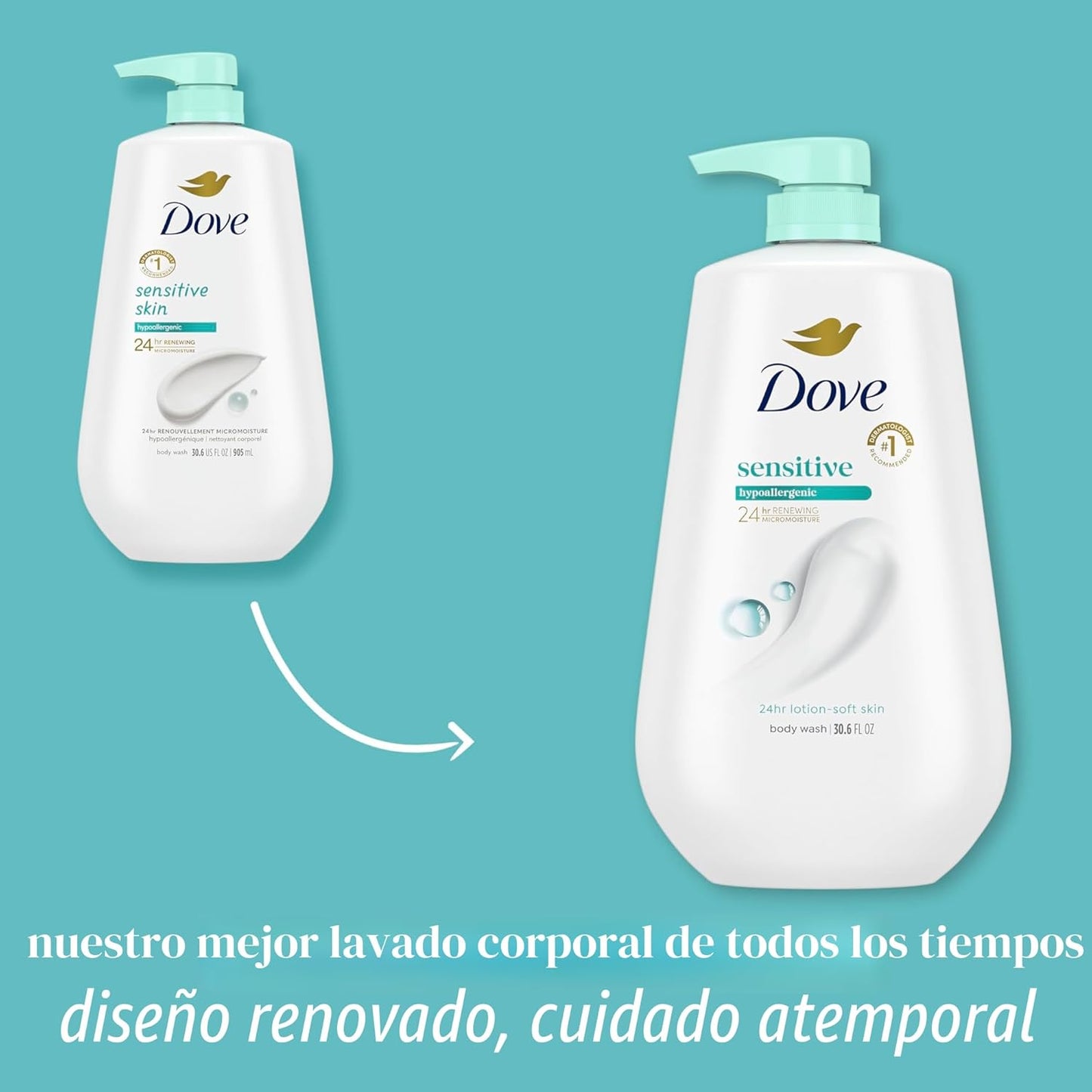 Dove gel de baño, Sensitive Skin, 34 oz