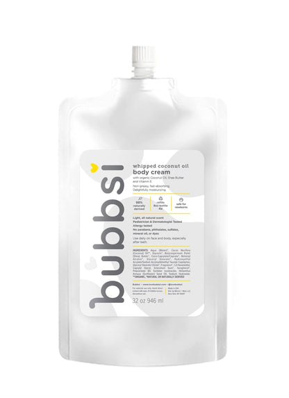 Bubbsi Loción corporal para bebé recién nacido, aceite de coco orgá...