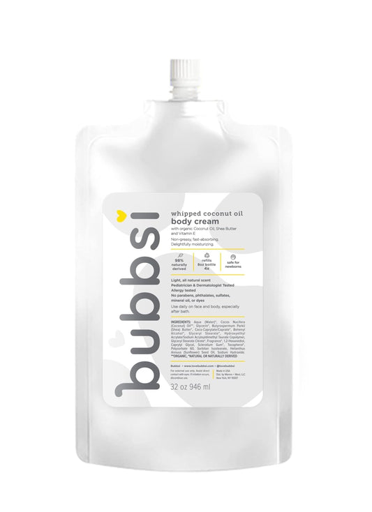 Bubbsi Loción corporal para bebé recién nacido, aceite de coco orgá...