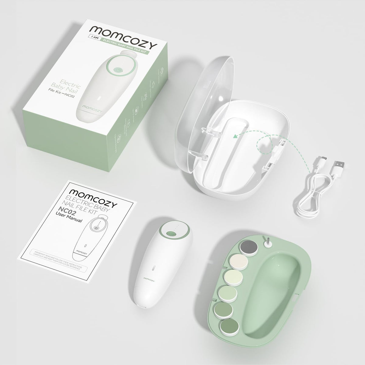Momcozy Lima eléctrica de uñas para bebé, recortadora de uñas eléct...