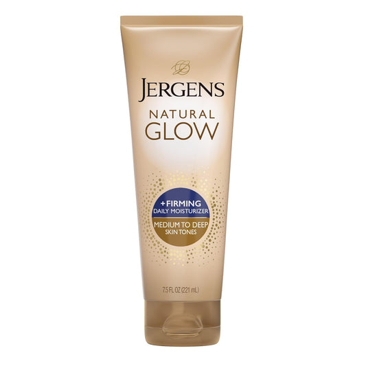Jergens Glow natural + reafirmante, Tanner, Tanner sin sol para ton...
