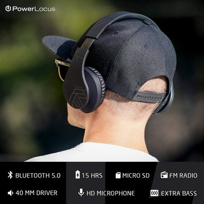 PowerLocus - Audífonos Bluetooth sobre las orejas, auriculares inal...