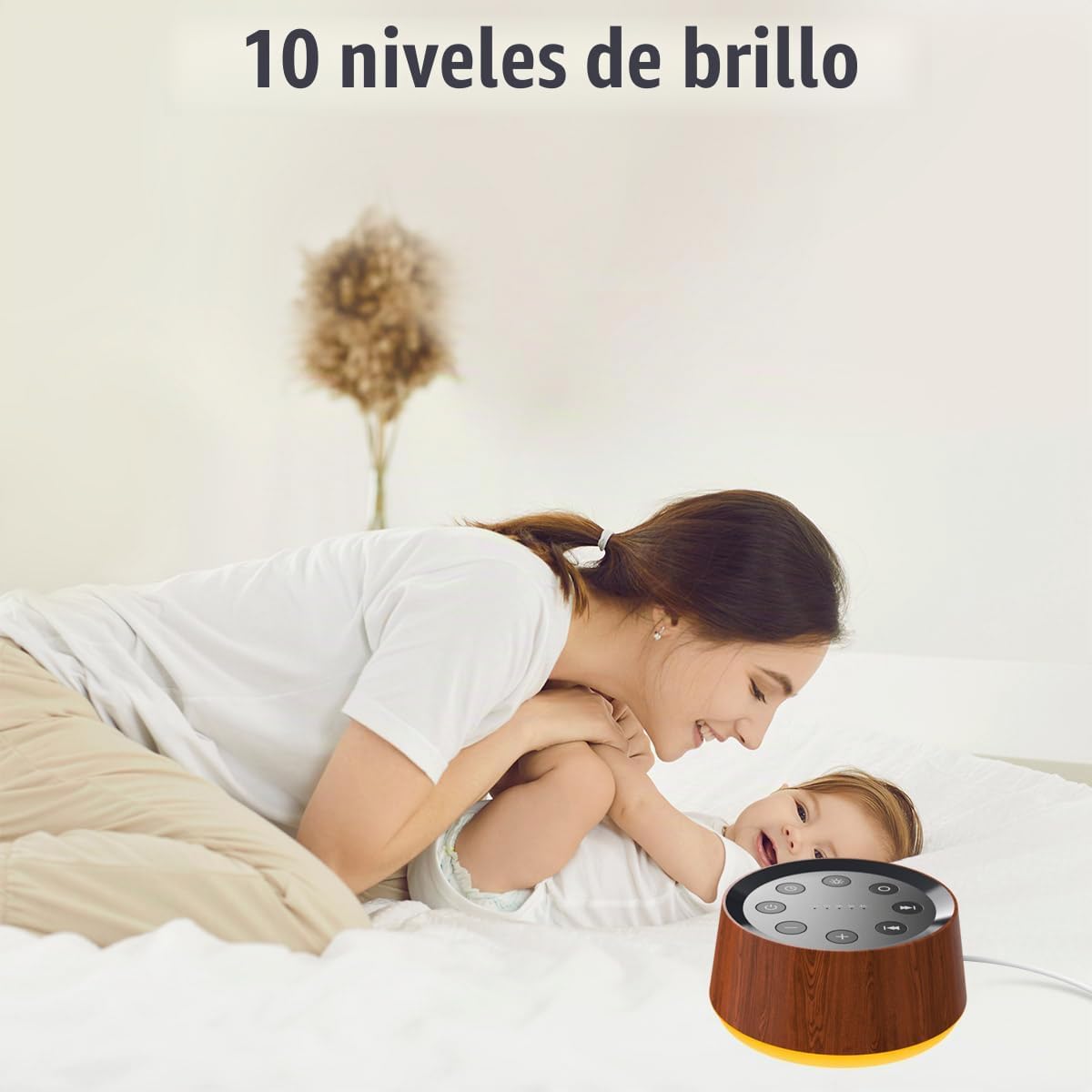 Máquina de Sonido de Ruido Marrón con 30 Sonidos Relajantes, Luz No...