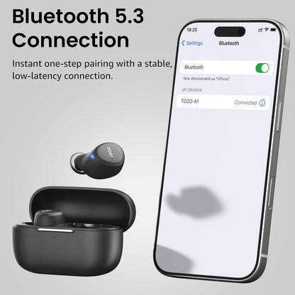 TOZO Auriculares inalámbricos A1 Bluetooth 5.3 de peso ligero en el...