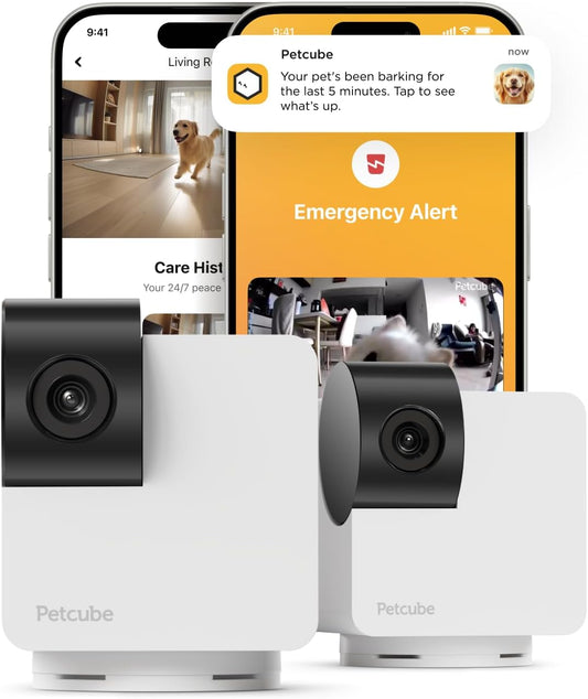 Petcube Cam 360 El paquete de 2 cámaras | Cámara de seguridad para...