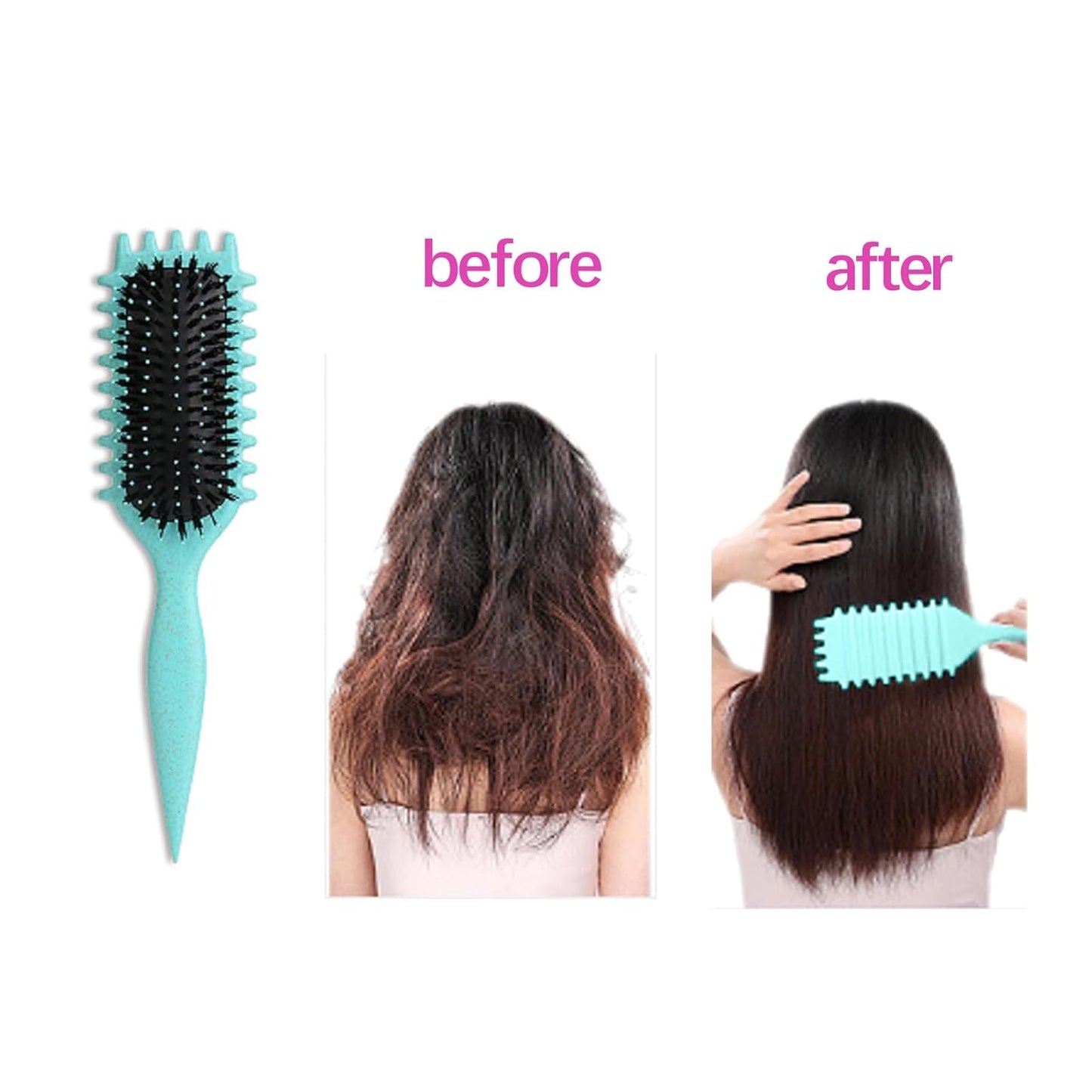 Verde 1 PS, cepillo de pelo rizado y cepillo de peinado para mujeres y hombres, se adapta a todos los estilos de cabello.