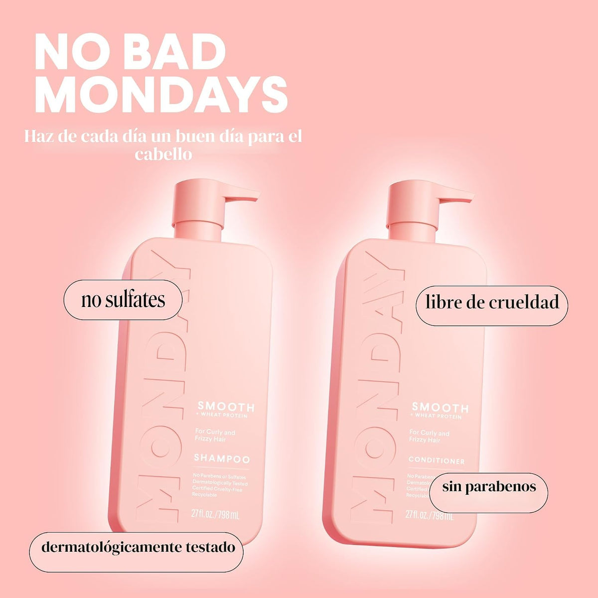 MONDAY HAIRCARE Smooth Shampoo + Acondicionador Juego de baño para...