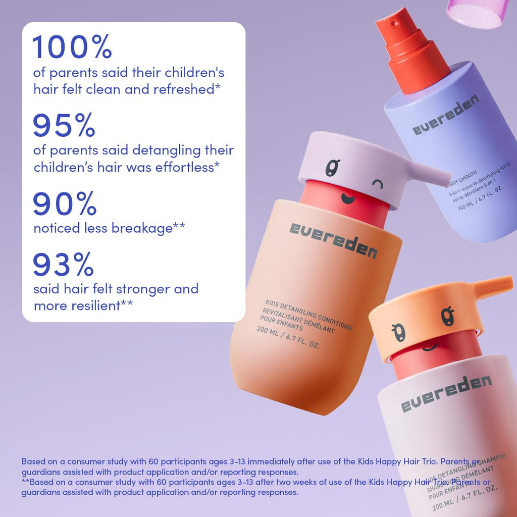 Evereden Kids - Juego de champú, acondicionador y espray desenredan...