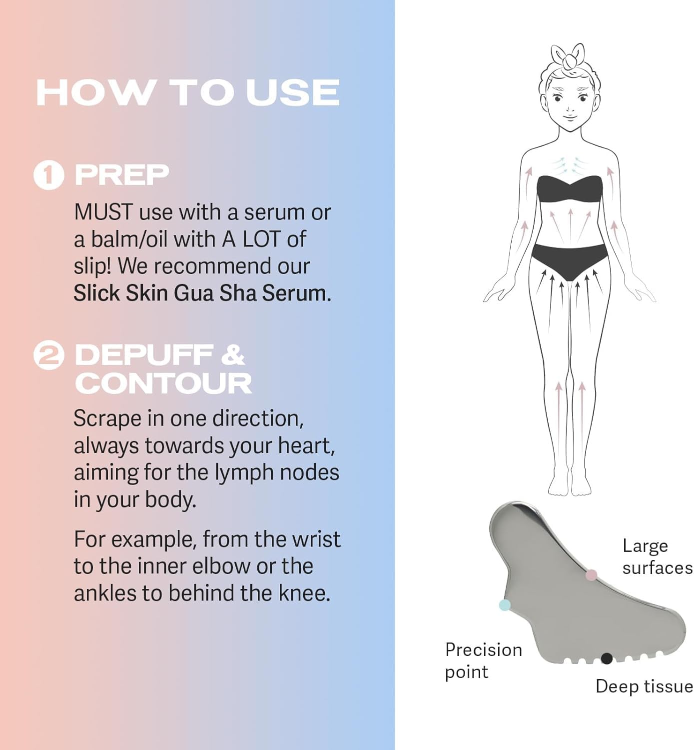 Sacheu Herramienta Gua Sha de cuerpo de acero inoxidable para cara,...