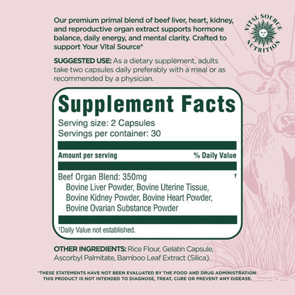 Vital Source Nutrition - Cápsulas BiFi - Mezcla Premium de Órganos...