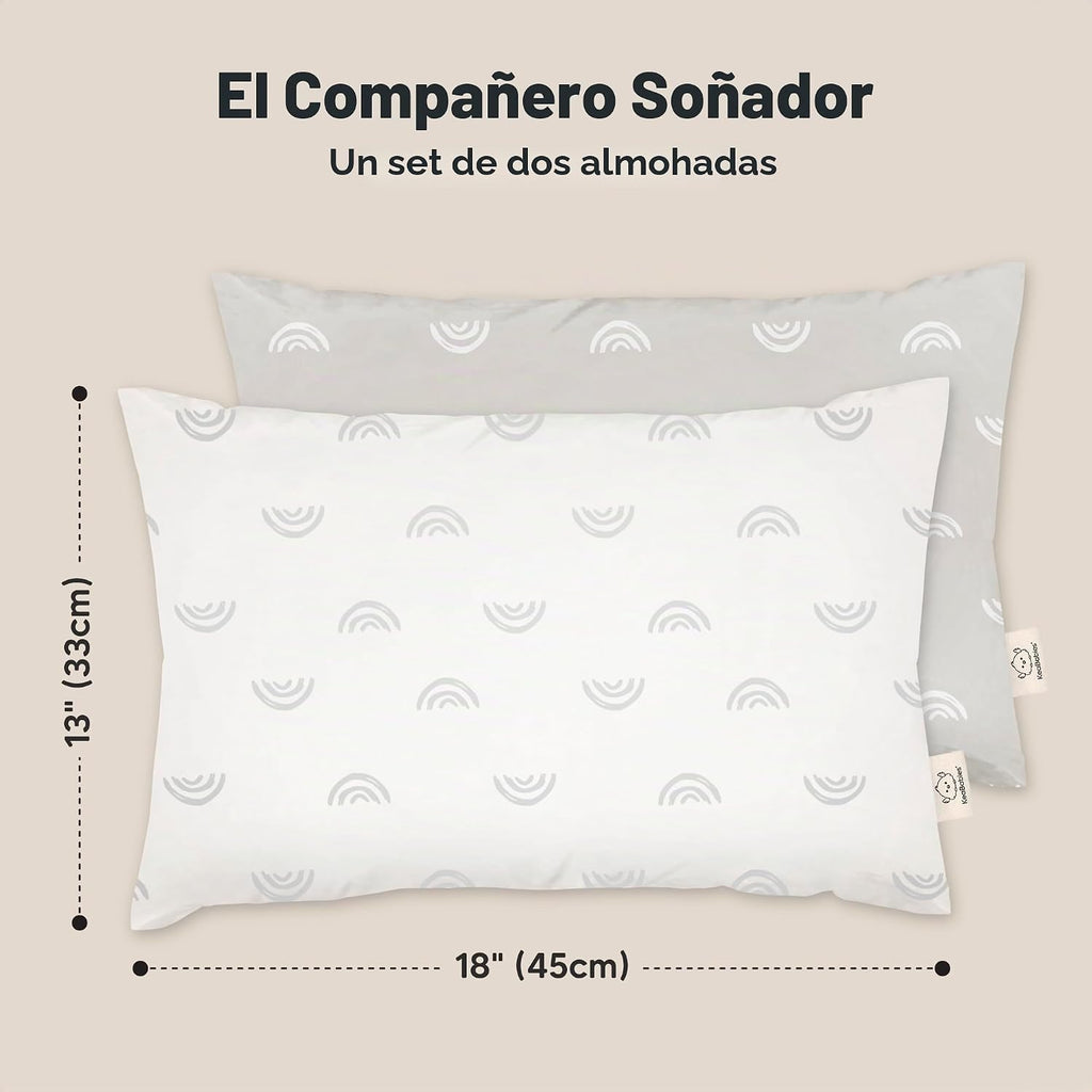 Paquete de 2 almohadas para niños de 2 años a 5,13 x 18 pulgadas (a...