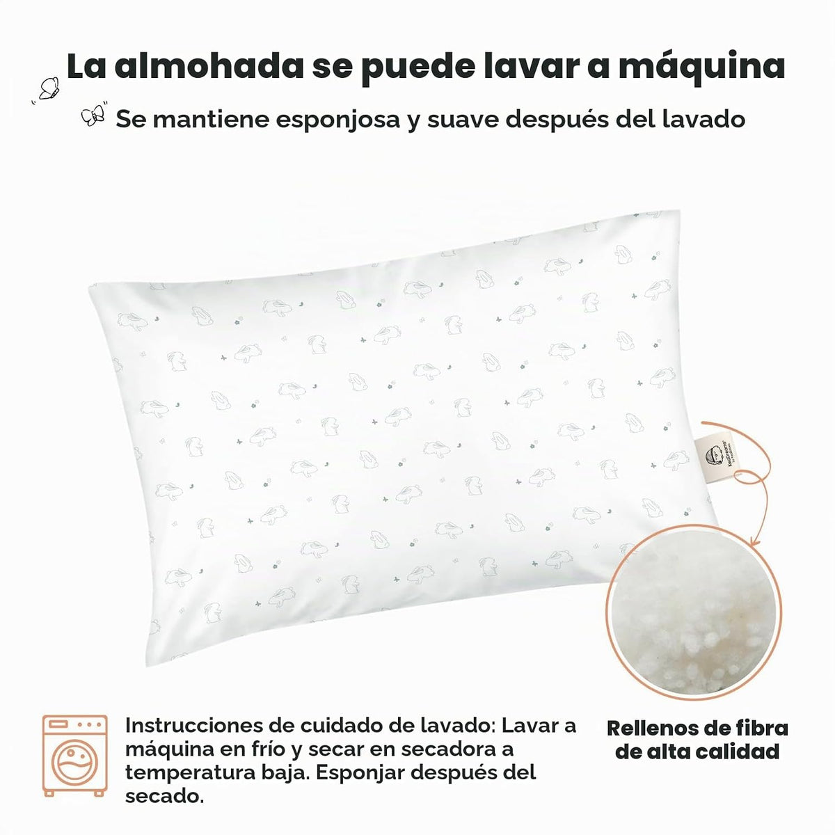 KeaBabies Pack de 2 almohadas para niños pequeños de 13x18 - Almoha...