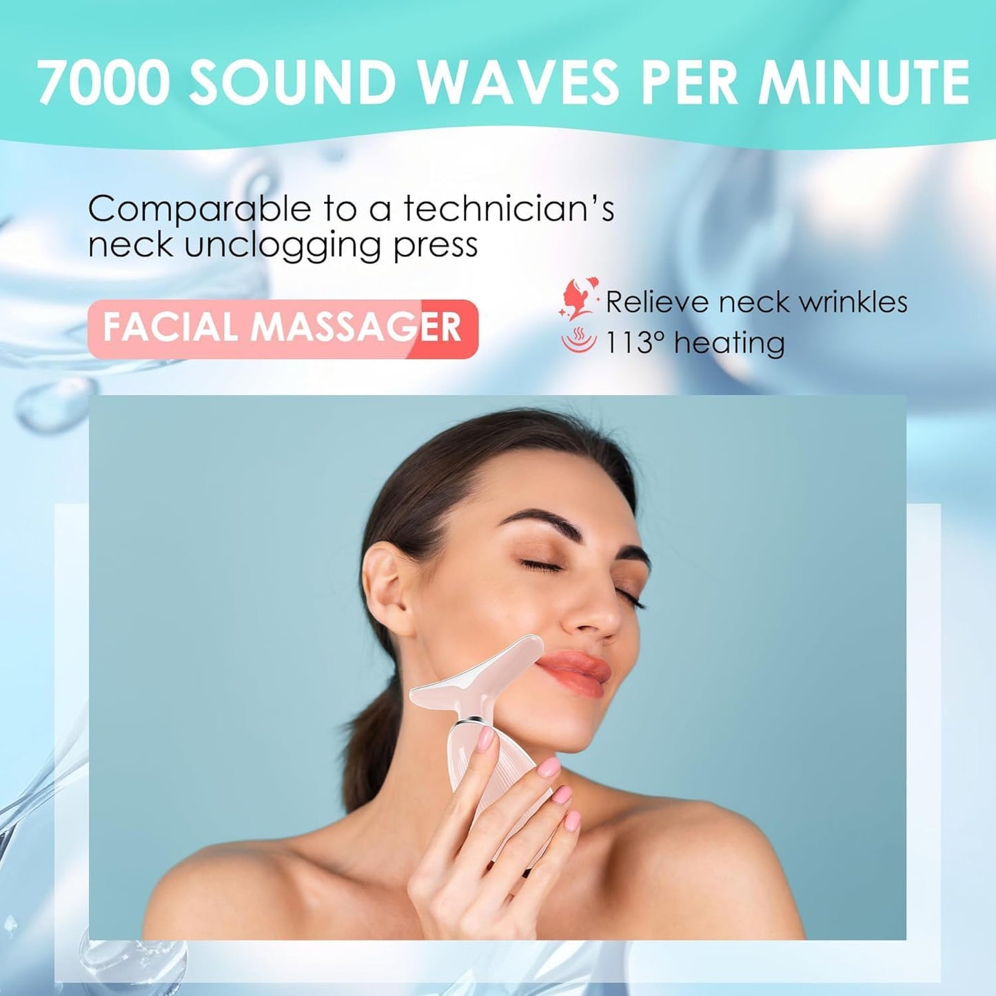 Masajeador facial con terapia de luz roja para cara y cuello, varit...