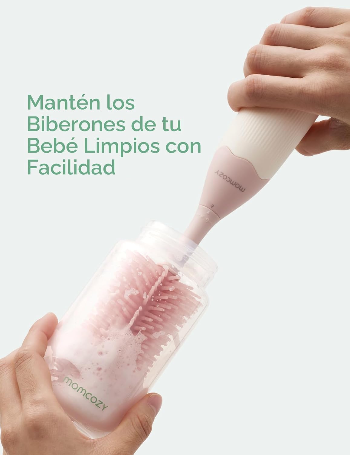 Momcozy Kit de Cepillos para Biberón, Diseño Innovador de Presionar...