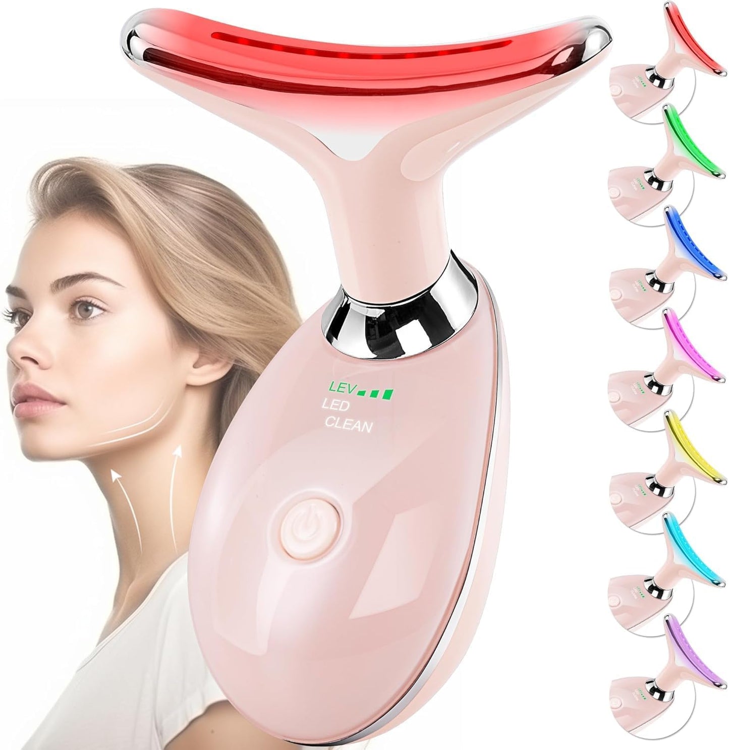 Masajeador facial con terapia de luz roja para cara y cuello, varit...