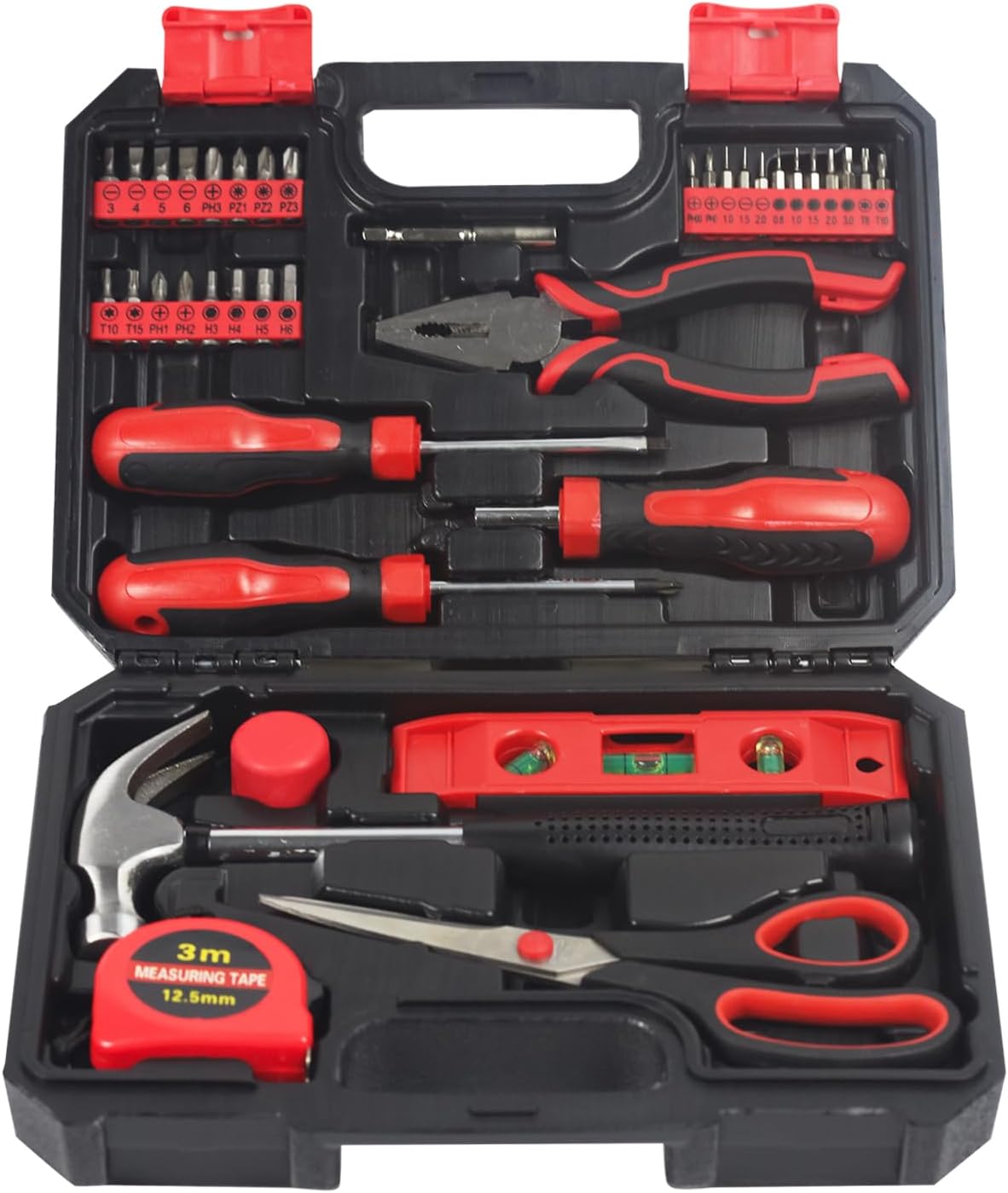SPICIMOMO Basic Home Kit de Herramientas Rojo - Juego de Herramient...