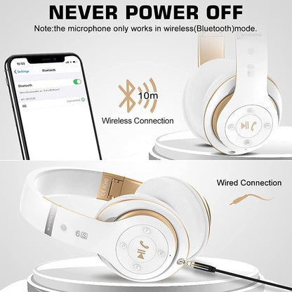Audífonos inalámbricos Bluetooth 6S sobre la oreja, estéreo de alta...